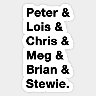 Family Guy Names Sticker